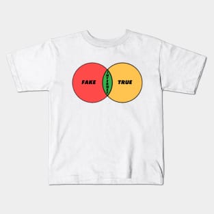 Venn Diagram Fake True Internet Kids T-Shirt